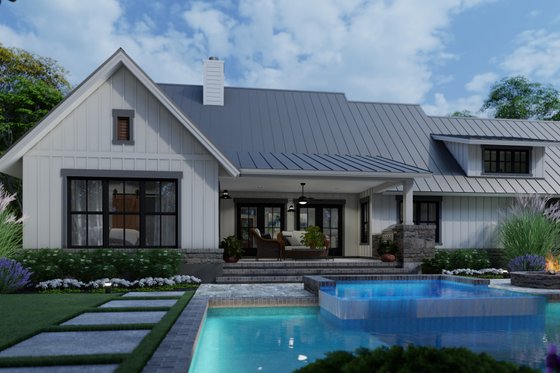 Exterior - Rear Elevation 1 for Farmhouse House Plan #120-270 - 3 bed, 2.5 bath