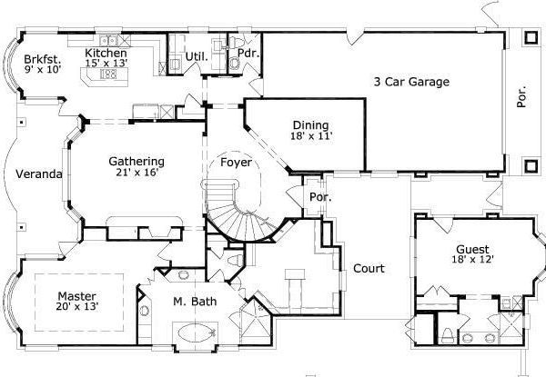 European Floor Plan - Main Floor Plan #411-886