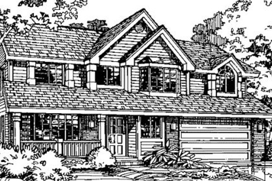 Exterior - Front Elevation for Country House Plan #320-363 - 4 bed, 2.5 bath