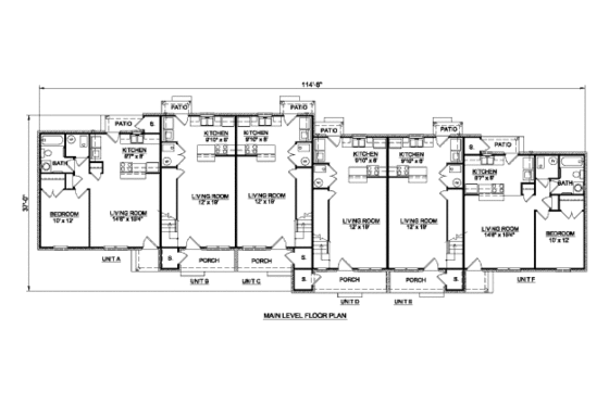Floor Plan - Main Floor for Traditional House Plan #116-297 - 1 bed, 1 bath
