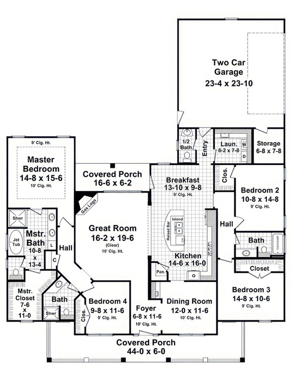 House Blueprint - Country Floor Plan - Main Floor Plan #21-638