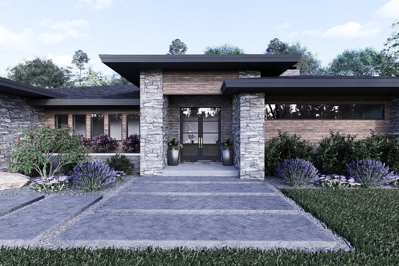 House Design - Exterior - Front Elevation 4 for Contemporary House Plan #1095-1 - 4 bed, 3.5 bath