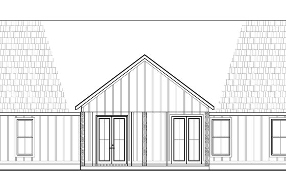Exterior - Rear Elevation for Farmhouse House Plan #1074-111 - 4 bed, 2 bath