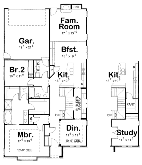 Architectural House Design - Cottage Floor Plan - Main Floor Plan #20-1696