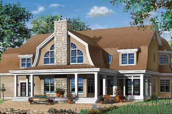 Exterior - Rear Elevation for Traditional House Plan #23-584 - 4 bed, 3.5 bath