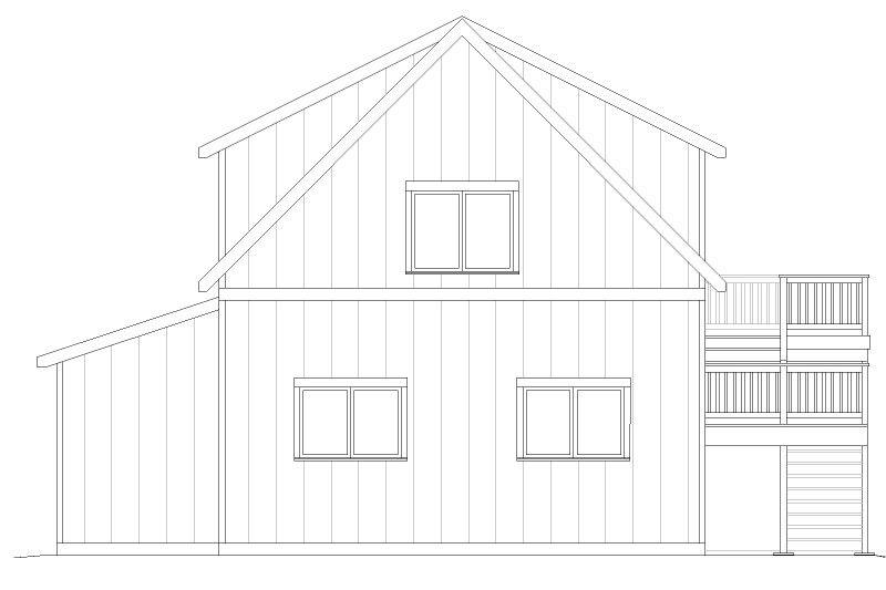 Architectural House Design - Exterior - Rear Elevation for Farmhouse House Plan #1105-21 - 1 bed, 1 bath