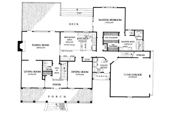 Floor Plan - Main Floor for Country House Plan #137-244 - 4 bed, 3 bath