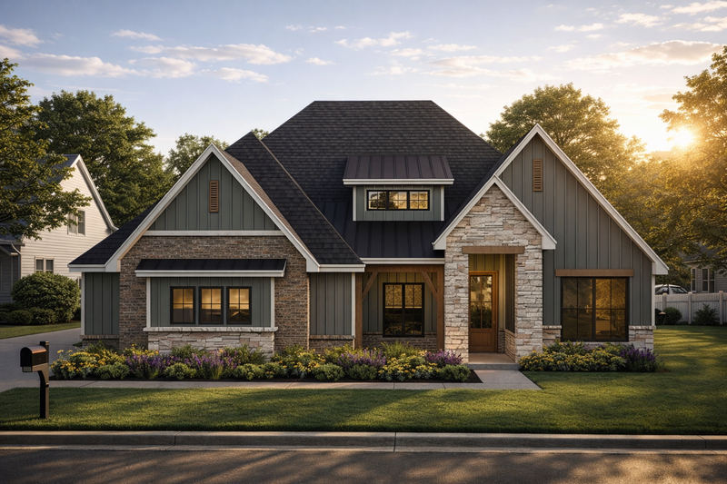 House Plan Design - Exterior - Front Elevation 2 for Craftsman House Plan #1119-11 - 5 bed, 3 bath