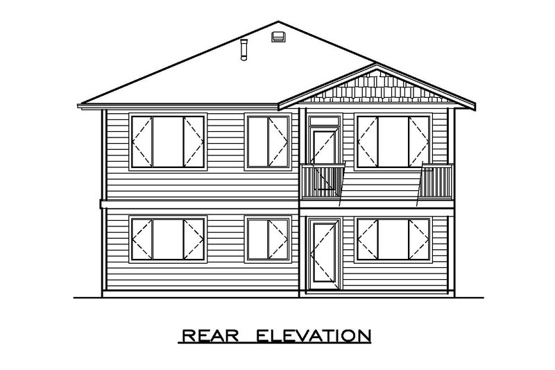Home Plan - Exterior - Rear Elevation for Craftsman House Plan #1100-7 - 2 bed, 2 bath