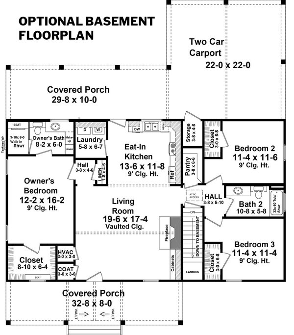 House Blueprint - Optional Basement