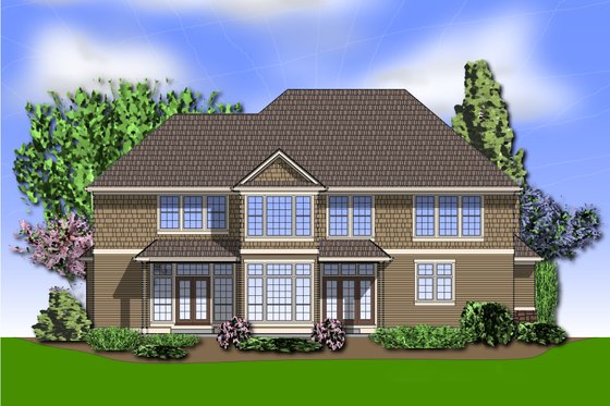 Exterior - Rear Elevation for Craftsman House Plan #48-612 - 5 bed, 3.5 bath