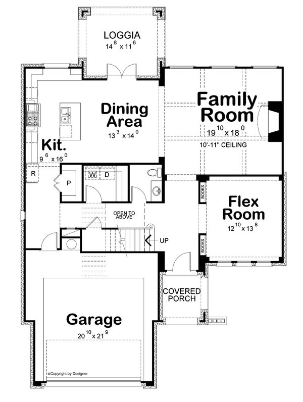 House Blueprint - European Floor Plan - Main Floor Plan #20-2448