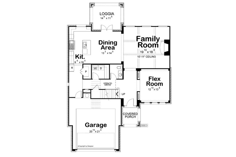 House Blueprint - Floor Plan - Main Floor for European House Plan #20-2448 - 4 bed, 3.5 bath