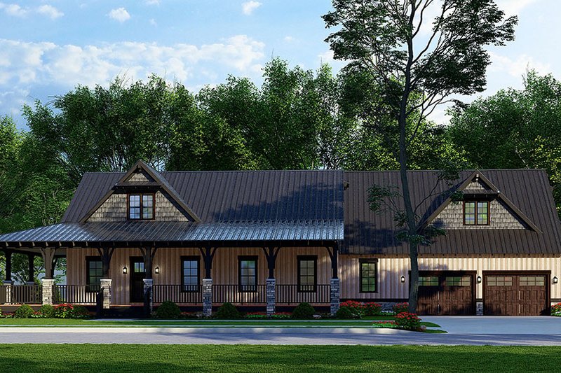 Architectural House Design - Country Exterior - Front Elevation Plan #923-229