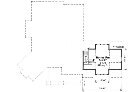 Craftsman style house plan, bonus level floor plan