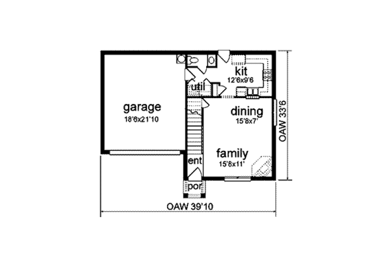 House Plan Design - Floor Plan - Main Floor for Traditional House Plan #84-116 - 3 bed, 2.5 bath