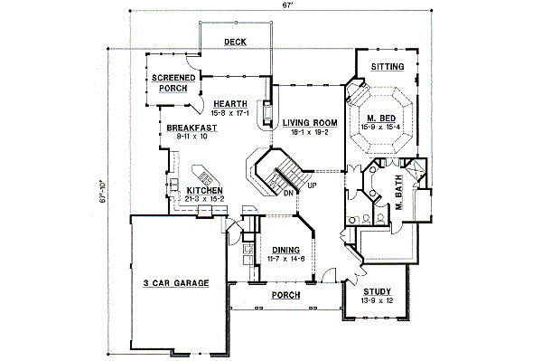 Traditional Floor Plan - Main Floor Plan #67-275