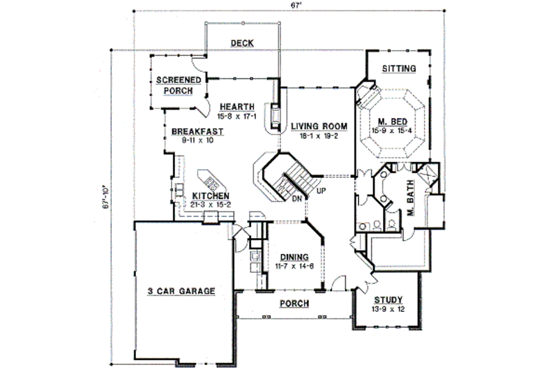 Traditional Style House Plan - 4 Beds 4 Baths 3574 Sq/Ft Plan #67-275 ...