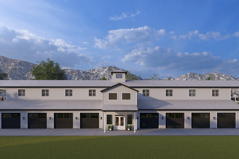 House Blueprint - Exterior - Front Elevation 2 for Barndominium House Plan #1060-506 - 8 bed, 5 bath