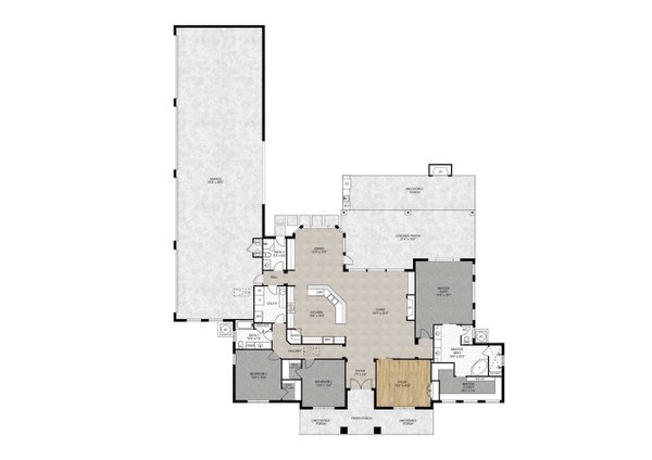 Architectural House Design - Mediterranean Floor Plan - Main Floor Plan #1110-34