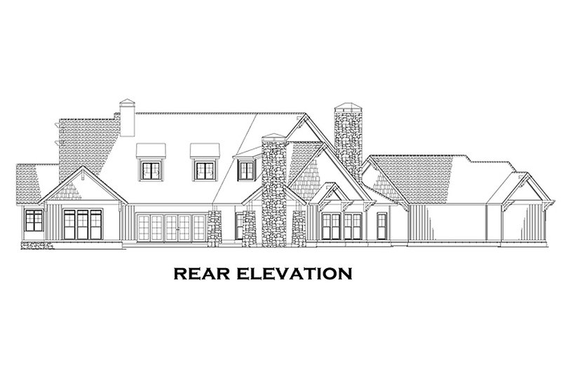 Home Plan - Exterior - Rear Elevation for Craftsman House Plan #17-2444 - 5 bed, 5.5 bath