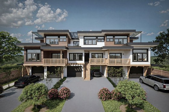 Exterior - Front Elevation 4 for Contemporary House Plan #1101-43 - 9 bed, 6 bath