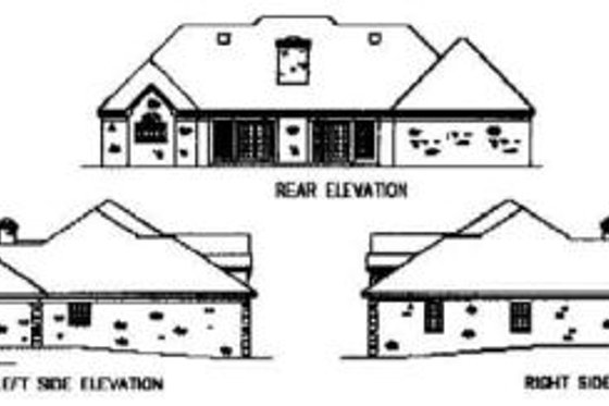 Exterior - Rear Elevation for European House Plan #16-173 - 4 bed, 3 bath