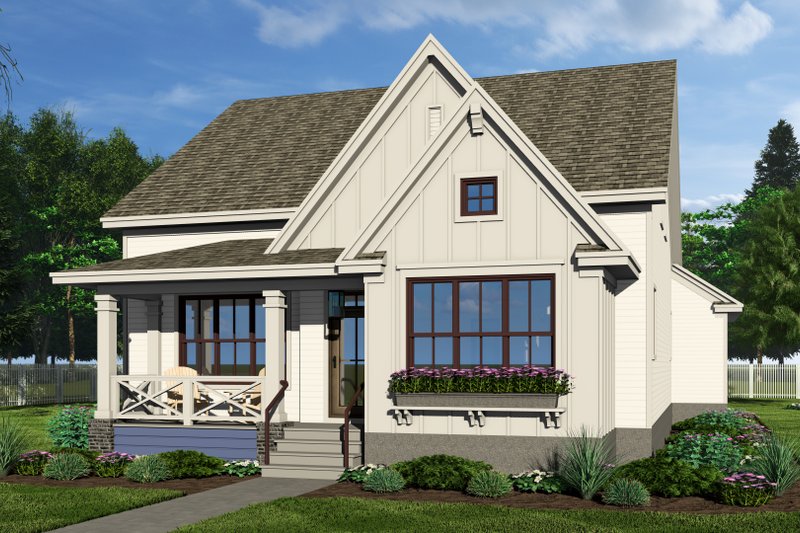 House Blueprint - Exterior - Front Elevation 3 for Farmhouse House Plan #51-1259 - 3 bed, 3.5 bath