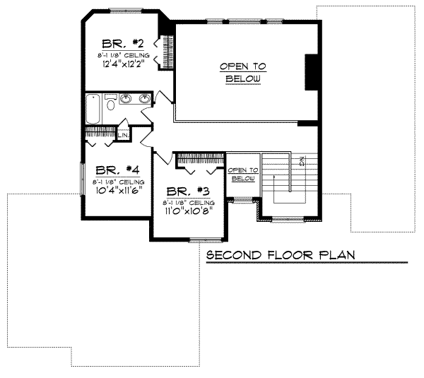 Traditional Floor Plan - Upper Floor Plan #70-716