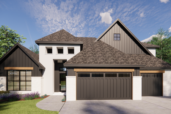 Exterior - Front Elevation 4 for Traditional House Plan #1098-14 - 4 bed, 3.5 bath