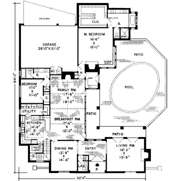 European Floor Plan - Main Floor Plan #312-412