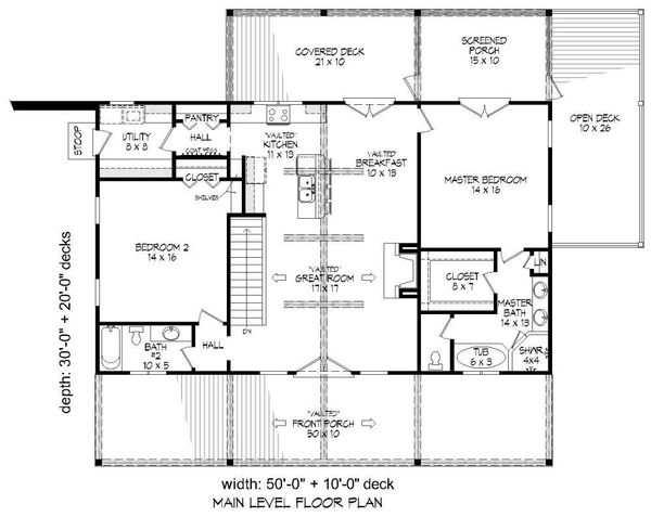 Country Floor Plan - Main Floor Plan #932-15