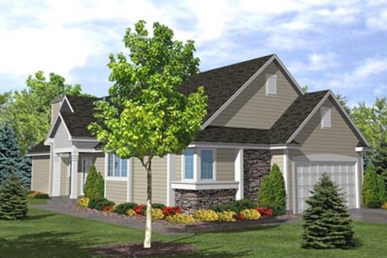 Exterior - Front Elevation for Traditional House Plan #50-101 - 3 bed, 2 bath