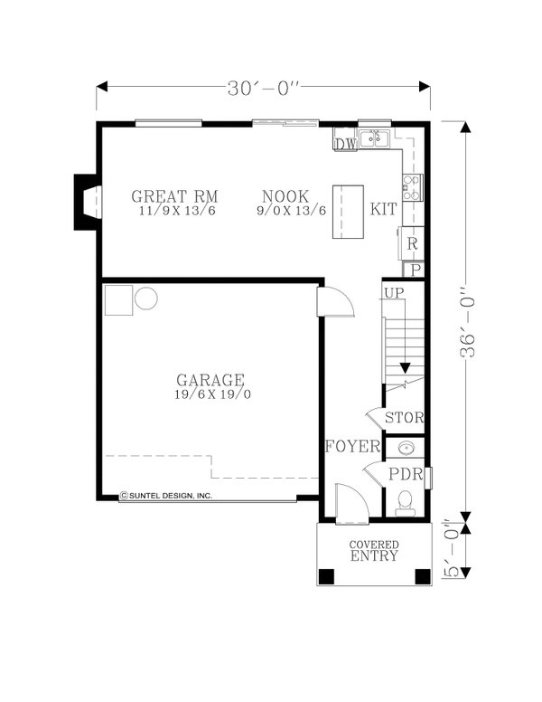 House Blueprint - Prairie Floor Plan - Main Floor Plan #53-732