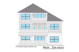 Exterior - Rear Elevation for Country House Plan #930-495 - 4 bed, 3 bath