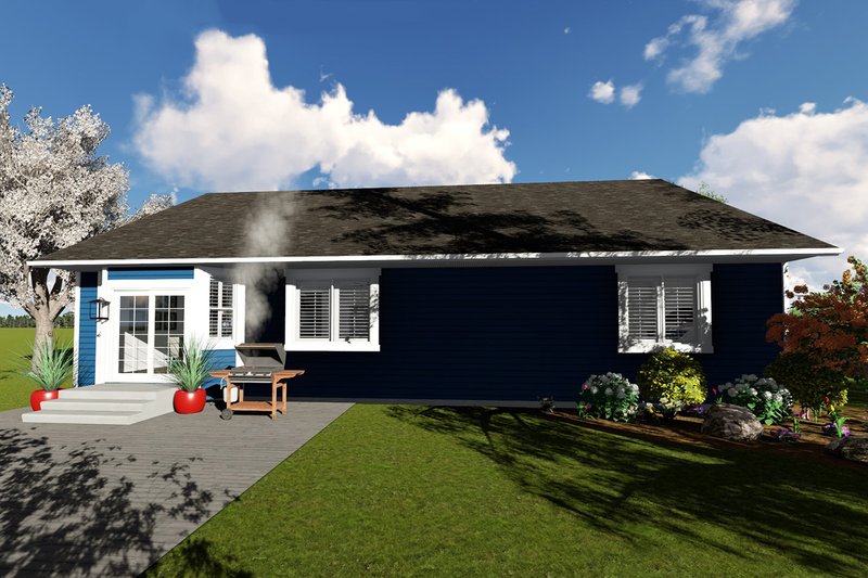 House Plan Design - Exterior - Rear Elevation for Ranch House Plan #1060-41 - 3 bed, 2 bath