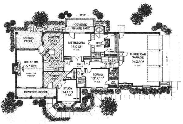 House Design - European Floor Plan - Main Floor Plan #310-586