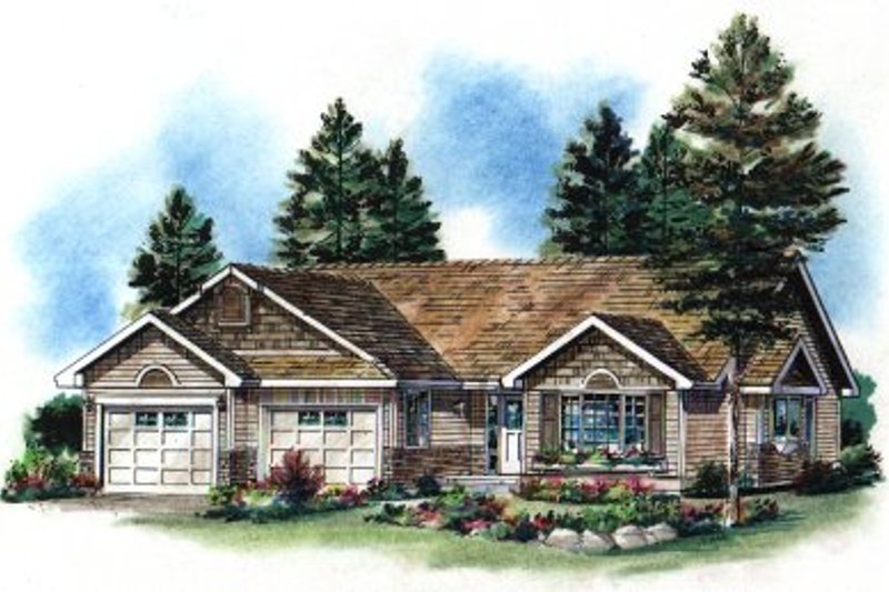 House Blueprint - Ranch Exterior - Front Elevation Plan #18-1022