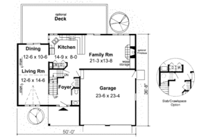 Floor Plan - Main Floor for Traditional House Plan #312-366 - 3 bed, 2.5 bath