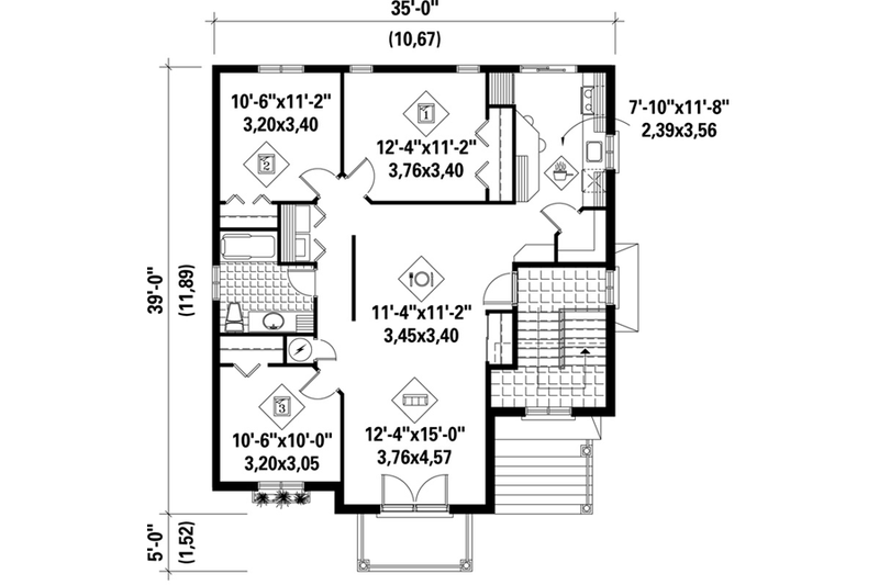 House Plan Design - Floor Plan - Upper Floor for Traditional House Plan #25-4187 - 3 bed, 1 bath