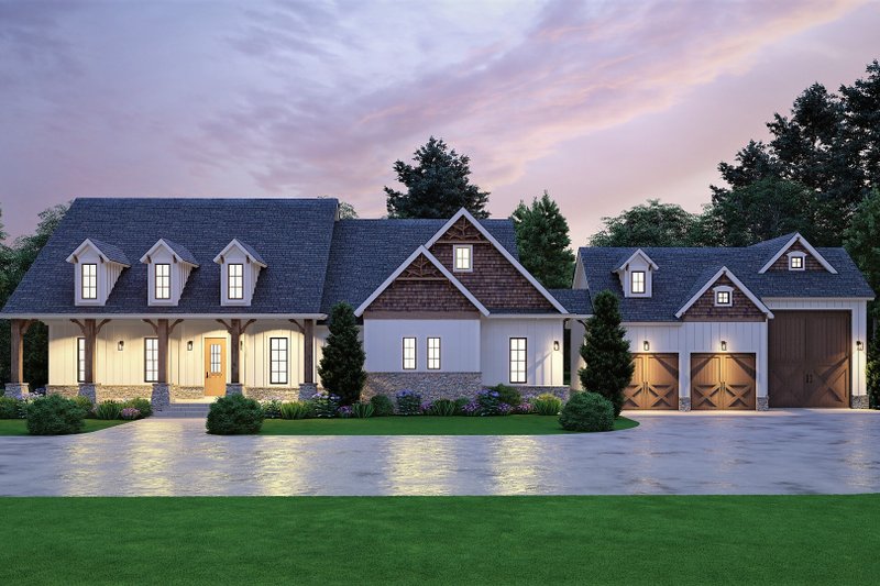 Dream House Plan - Exterior - Front Elevation 7 for Country House Plan #54-453 - 4 bed, 4.5 bath