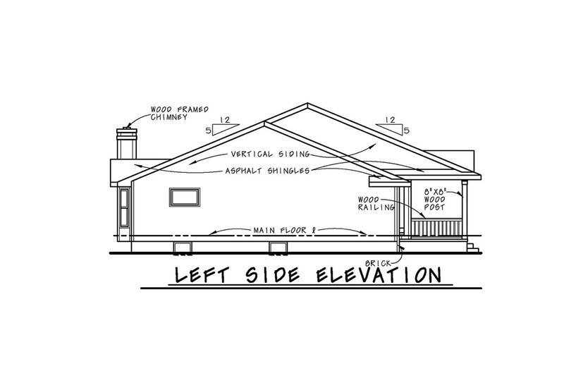 House Design - Exterior - Other Elevation for Ranch House Plan #20-125 - 3 bed, 2.5 bath