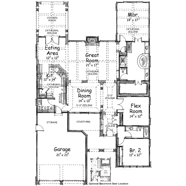 House Blueprint - European Floor Plan - Main Floor Plan #20-1415