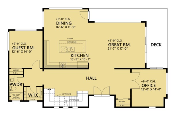 House Design - Contemporary Floor Plan - Main Floor Plan #1066-44