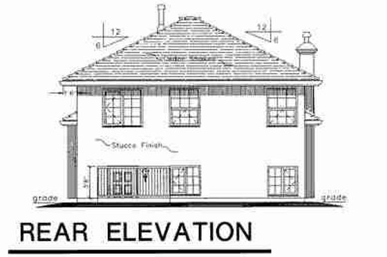 Exterior - Rear Elevation for Mediterranean House Plan #18-9228 - 4 bed, 2.5 bath