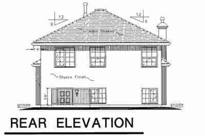 House Plan Design - Exterior - Rear Elevation for Mediterranean House Plan #18-9228 - 4 bed, 2.5 bath