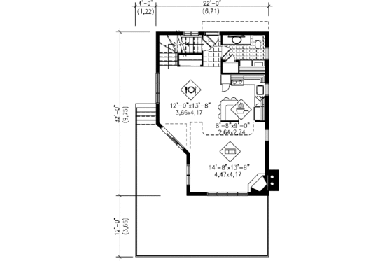 Floor Plan - Main Floor House Plan #25-2294 - 2 bed, 2 bath
