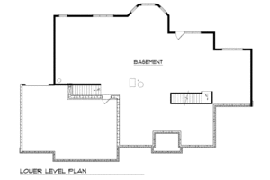 Floor Plan - Lower Floor for European House Plan #70-380 - 3 bed, 3 bath