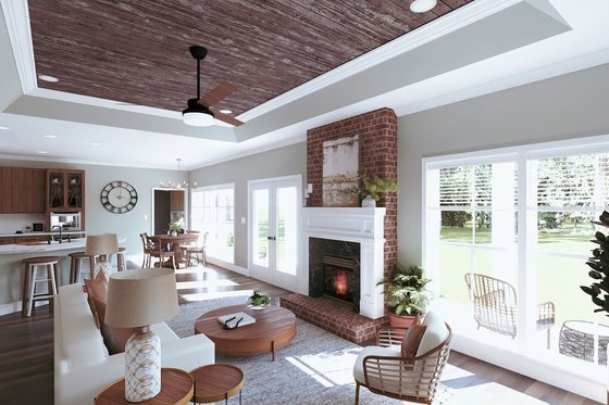 Interior - Family Room for Farmhouse House Plan #44-281 - 4 bed, 3 bath