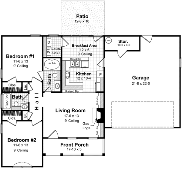 Home Plan - Traditional Floor Plan - Main Floor Plan #21-166